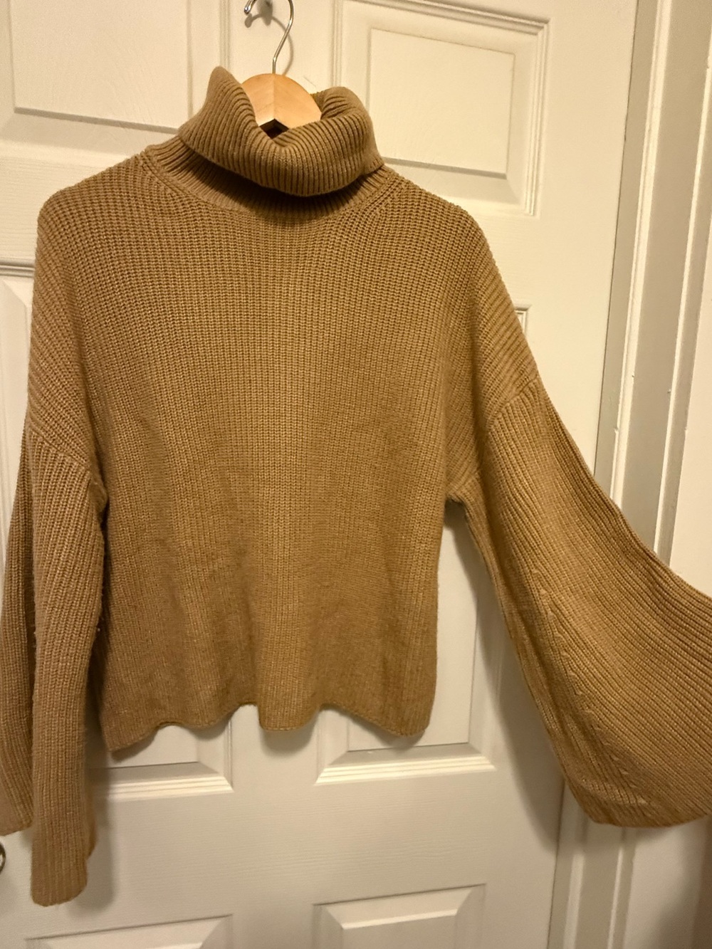 Knit Turtleneck Bell Sleeve Sweater